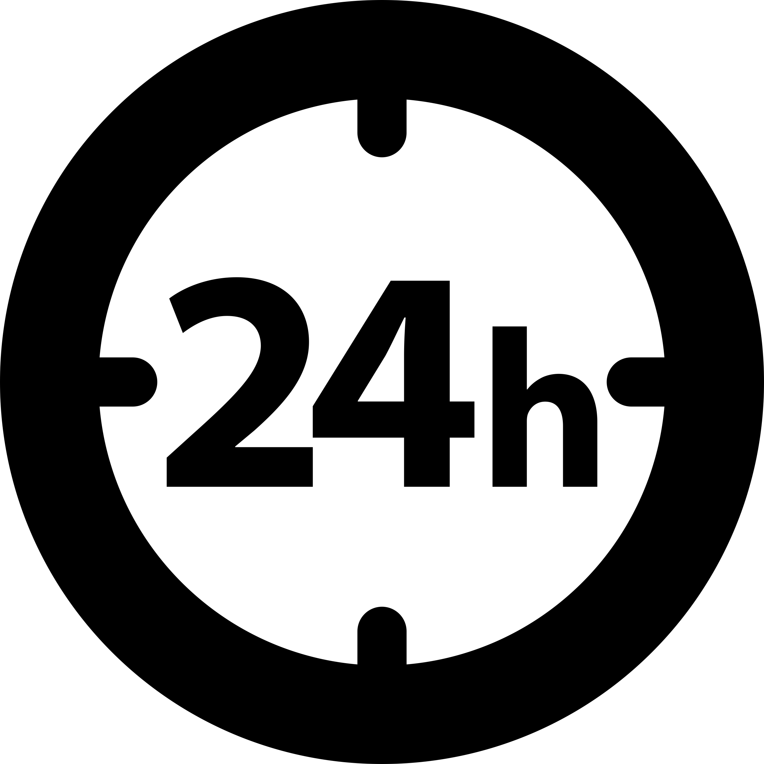 24 Hours Circular Clock Symbol Contour Svg Vector Free Vectors